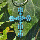Turquoise Petit-Point Cross by Jacqueline Hught Jewelry