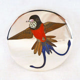 Sterling Silver Bird, Crimson Topaz Hummingbird Pendant  by Rudell and Nancy Laconsello  - Zuni Fetish  Jewelry