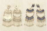 Lapis Lazuli Cathedral Needlepoint Earrings by Roxanne Seoutewa  - Zuni Fetish  Jewelry