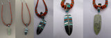 Multistone Feather Necklace by Isaiah Calabaza  - Santo Domingo Jewelry
