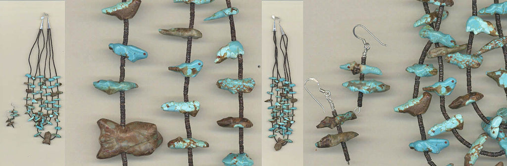 Turquoise Number Eight Mine Necklace by Leland Boone and Daphne Quam - Zuni Fetish  Jewelry - Zuni Fetish Sunshine Studio