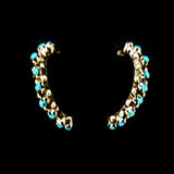 Turquoise Petit Point Earrings by Unknown Zuni  - Zuni Jewelry