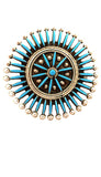 Turquoise and Sterling Silver Needle Point Pin / Pendant by Iva Booqua  - Zuni Jewelry