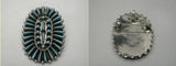 Turquoise Needlepoint Flower Pendant by S. Lahi - Zuni Fetish Jewelry