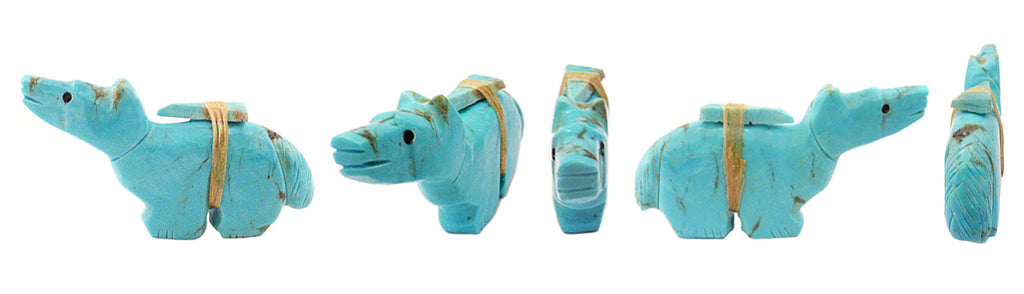 Turquoise Wolf by Marlo Booqua - Zuni Fetish Sunshine Studio