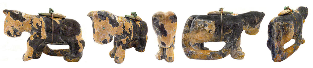 Leopard Marble Mountain Lion by Bryston Bowannie - Zuni Fetish Sunshine Studio
