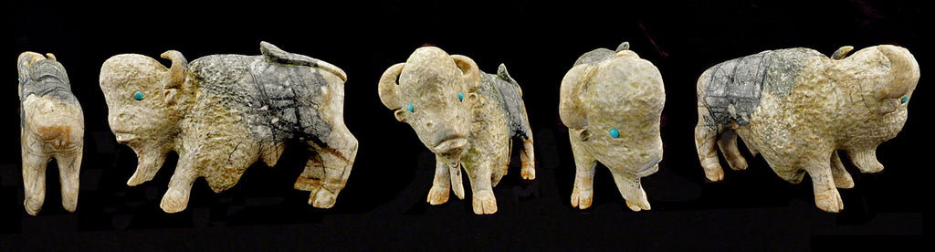 Picasso Marble Buffalo by Clive Hustito - Zuni Fetish Sunshine Studio