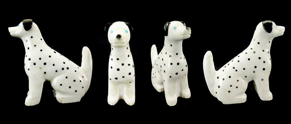 White Marble Dog, Dalmatian by Cody Nastacio - Zuni Fetish Sunshine Studio