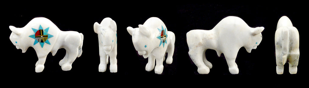 White Marble Buffalo by Andres Lementino - Zuni Fetish Sunshine Studio