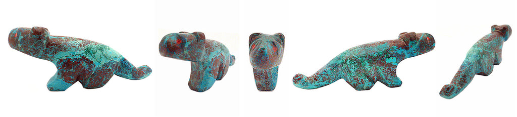 Sonoran Turquoise Mountain LIon by Kenric Laiwakete - Zuni Fetish Sunshine Studio