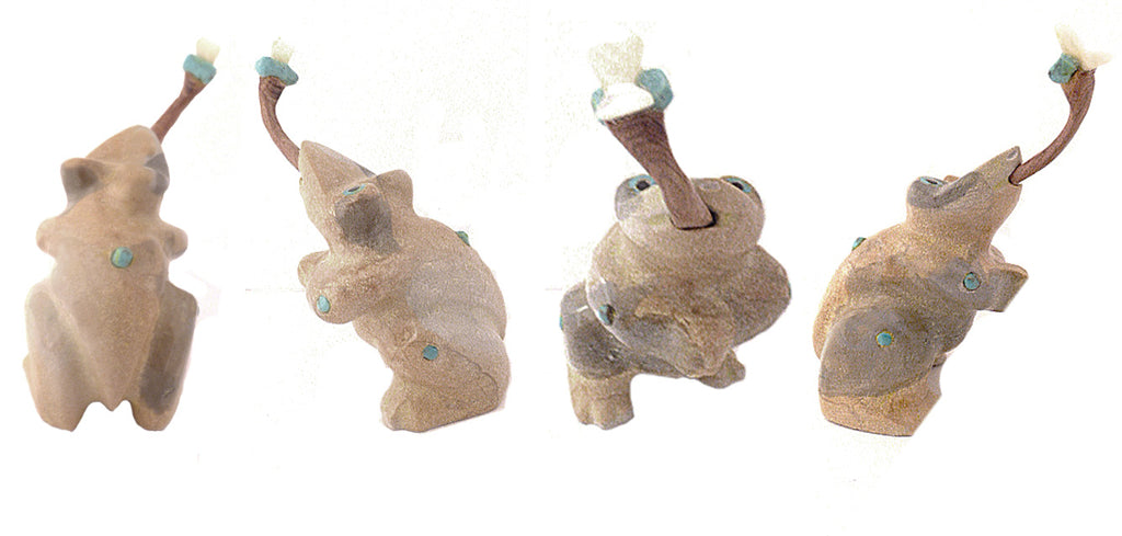 Zuni Rock (travertine) Frog by Enrike Leekya