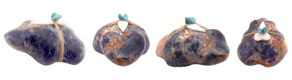 Sodalite Frog by Leland Boone and Daphne Quam - Zuni Fetish Sunshine Studio