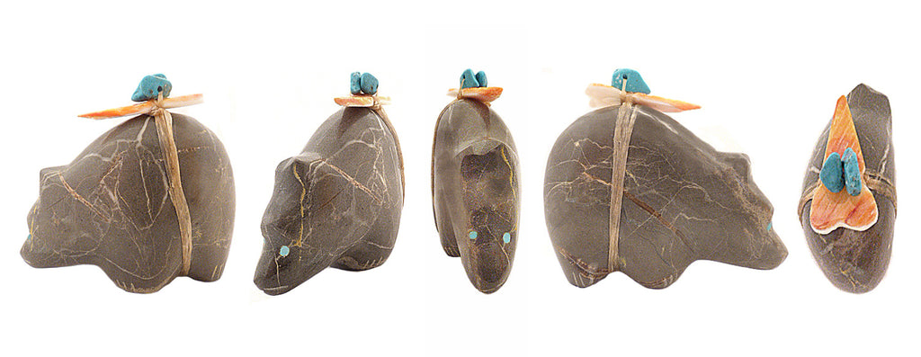 Septarian Nodule Medicine Bear by Leland Boone and Daphne Quam - Zuni Fetish Sunshine Studio