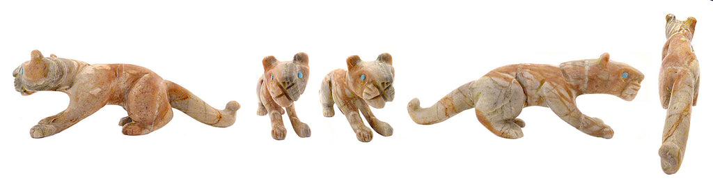 Picasso Marble Mountain Lion by Lance Cheama - Zuni Fetish Sunshine Studio