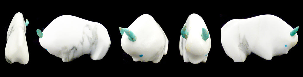 White Marble Buffalo by Lynn Quam - Zuni Fetish Sunshine Studio