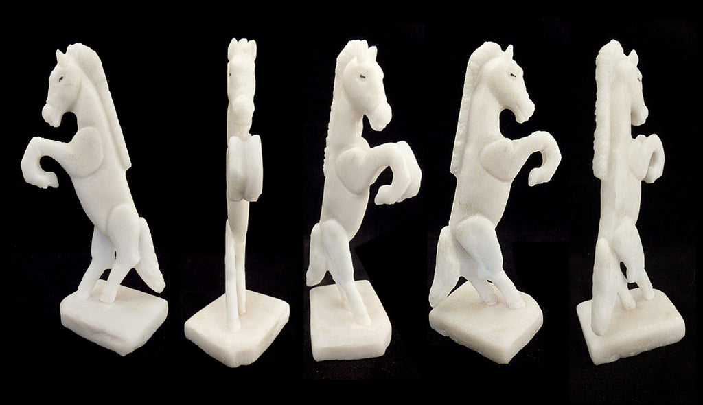 White Marble Horse by Eric Martinez - Zuni Fetish Sunshine Studio