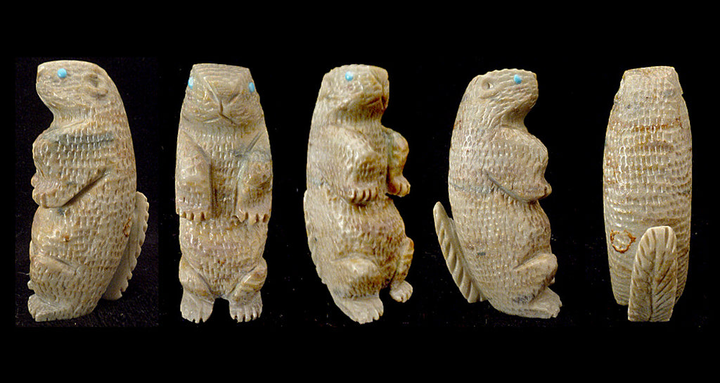 Picasso Marble Prairie Dog by Sedrick Banteah - Zuni Fetish Sunshine Studio