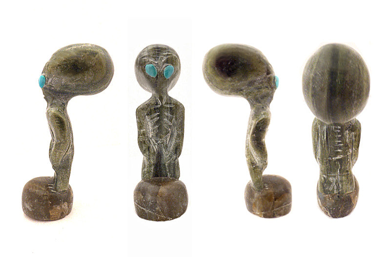 Serpentine And Labradorite Alien by Cody Nastacio - Zuni Fetish Sunshine Studio