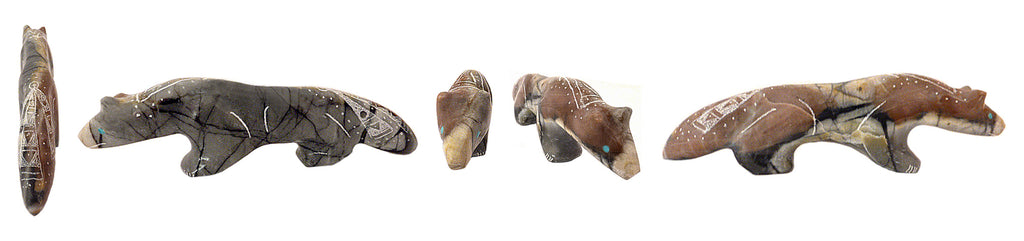 Picasso Marble Wolf by Garrick Acque - Zuni Fetish Sunshine Studio