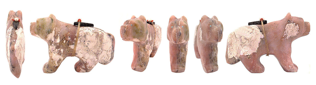 Pink Opal Wolf by Loren Tsalabutie - Zuni Fetish Sunshine Studio