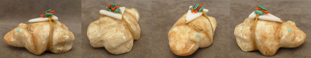 Alabaster Frog  by Lena Boone, Deceased - Zuni Fetish Sunshine Studio