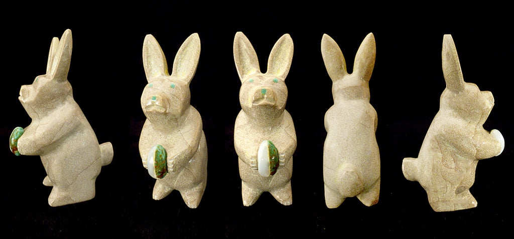 Zuni Rock (travertine) Rabbit by Enrike Leekya - Zuni Fetish Sunshine Studio