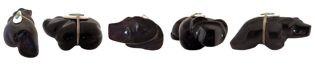 Jet Medicine Bear by Herbert Halate - Zuni Fetish Sunshine Studio