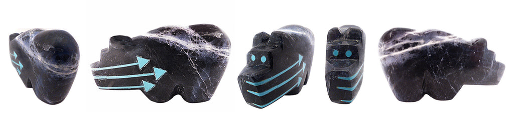 Sodalite Medicine Bear by Bernard Laiwakete - Zuni Fetish Sunshine Studio