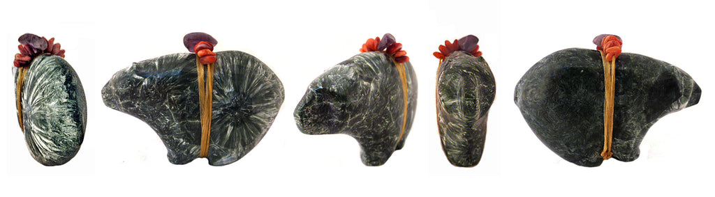 Seraphinite Medicine Bear by Chris Sandoval - Zuni Fetish Sunshine Studio