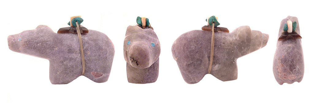 Lepidolite Medicine Bear by Michael Mahooty - Zuni Fetish Sunshine Studio
