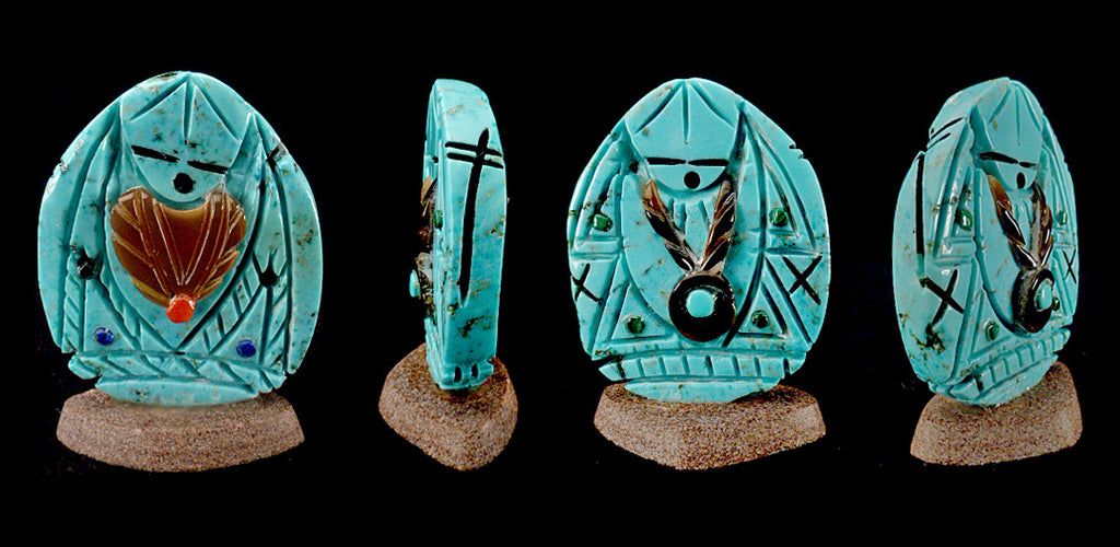 Turquoise Maiden Figure by Vickie Quandelacy - Zuni Fetish Sunshine Studio