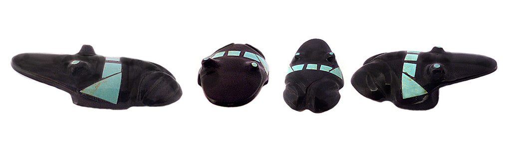 Jet Frog by Emery Boone - Zuni Fetish Sunshine Studio