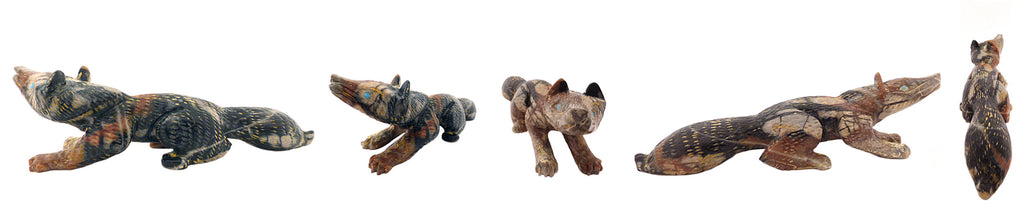 Picasso Marble Wolf by Lance Cheama - Zuni Fetish Sunshine Studio