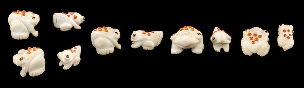 Antler Frog With Pollywog by Raymond Tsalate - Zuni Fetish Sunshine Studio