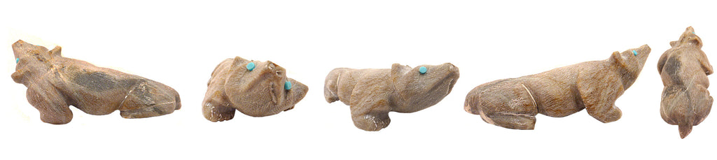 Picasso Marble Badger by Derrick Kaamasee - Zuni Fetish Sunshine Studio