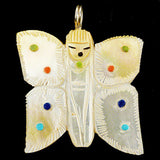 Gold-Lip Mother-of-Pearl Butterfly Maiden Pendant by Sandra Quandelacy