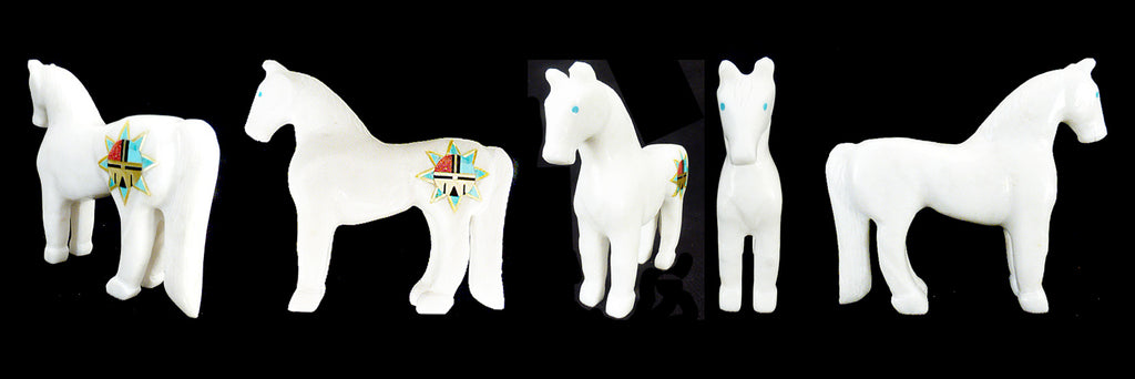 White Marble Horse by Andres Lementino - Zuni Fetish Sunshine Studio