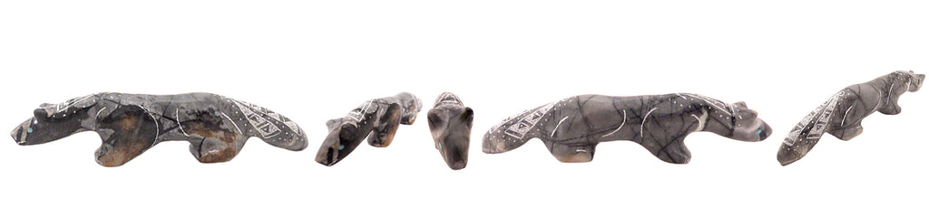 Picasso Marble Wolf by Garrick Acque - Zuni Fetish Sunshine Studio