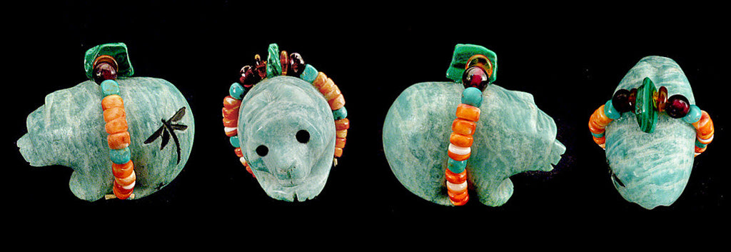 Amazonite Medicine Bear by Kateri Sanchez - Zuni Fetish Sunshine Studio