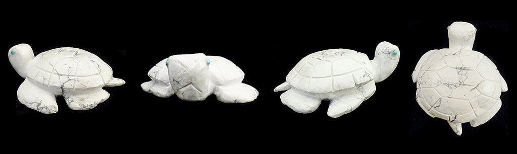 Howlite Sea Turtle by Jonas Hustito - Zuni Fetish Sunshine Studio
