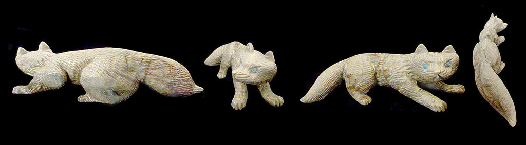 Picasso Marble Wolf by Lance Cheama - Zuni Fetish Sunshine Studio