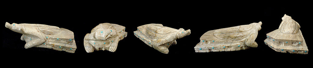 Picasso Marble Badger Protecting the Village by Michael Laweka - Zuni Fetish Sunshine Studio