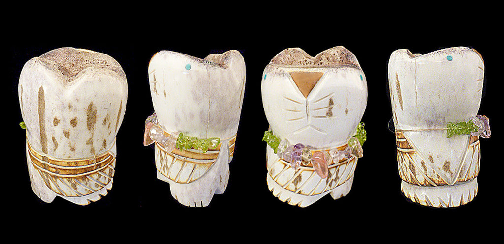 Antler Cat by Robert Michael Weahkee - Zuni Fetish Sunshine Studio
