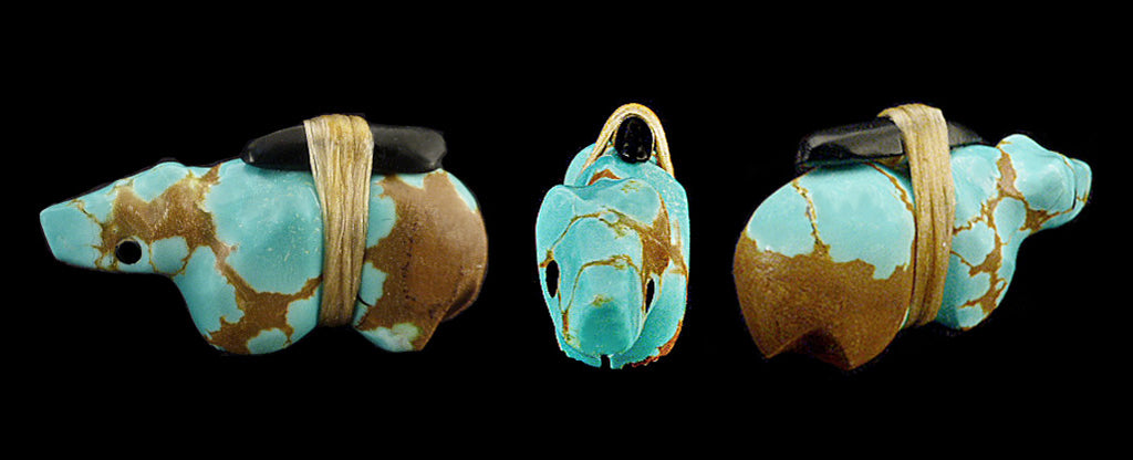 Turquoise Medicine Bear by Herbert Halate - Zuni Fetish Sunshine Studio