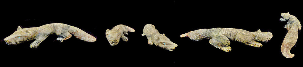 Picasso Marble Wolf by Lance Cheama - Zuni Fetish Sunshine Studio