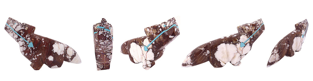 Wild Horse Rock Howling Wolf by Kenric Laiwakete - Zuni Fetish Sunshine Studio