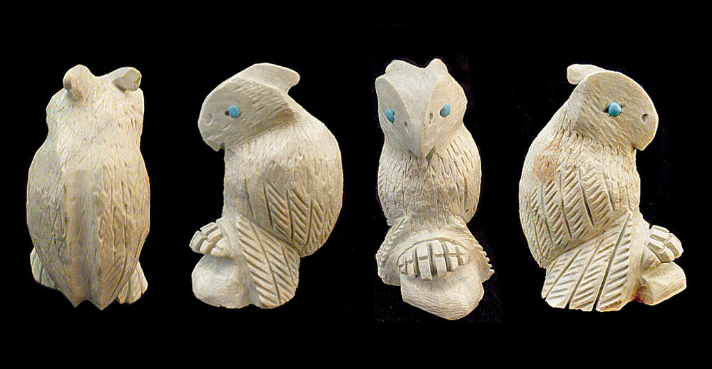 Picasso Marble Bird, Horned Owl by Dana Malani - Zuni Fetish Sunshine Studio