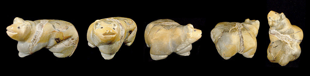 Zuni Rock (travertine) Bear by Joshua Leekya - Zuni Fetish Sunshine Studio