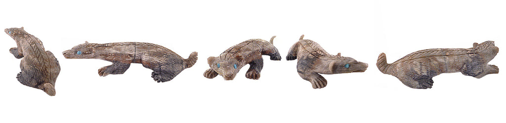 Picasso Marble Badger by Lance Cheama - Zuni Fetish Sunshine Studio