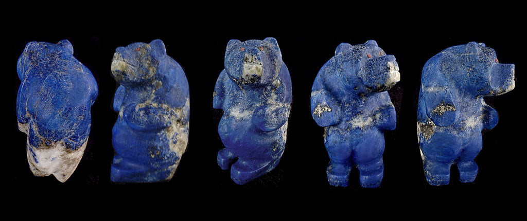Lapis Lazuli Bear by Brion Hattie - Zuni Fetish Sunshine Studio
